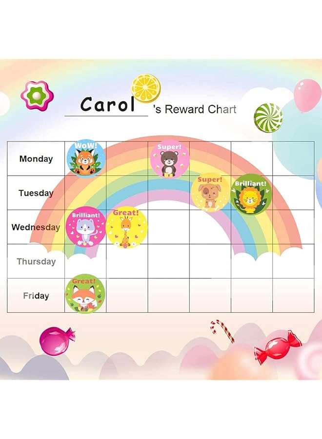 X spring Reward Stickers For Kids 500Pcs Reward Stickers For Teacher 8 Kinds Of Motivational Stickers Teacher Supplies For Classroom Training Stickers Large Animal - Image 4