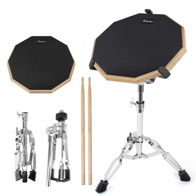 Horse Practice Drum Pad 12 Inch Double Sided Exercise Drumming Pads Kit Set Adjustable Height 2331 Inch Snare Drum Stand Devices Drum Sticks Drumsticks for Professional Beginner Adult Drummer