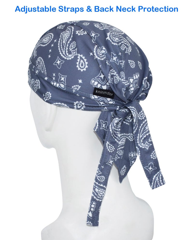 Kninmdor Do Rags Cycling Caps Helmet Liner Doo Rag Paisley Motorcycle Durag Bandana Hat Sweat Liner Skull Dorags Dew Rags for Men and Women (Paisley Sets) - Image 2