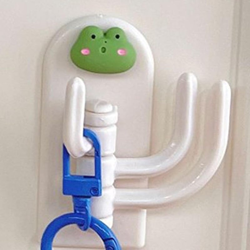 Beige Frog Wall Key Holder Cute Cartoon Key Hook For Dormitory Doorway Decorative - Image 4