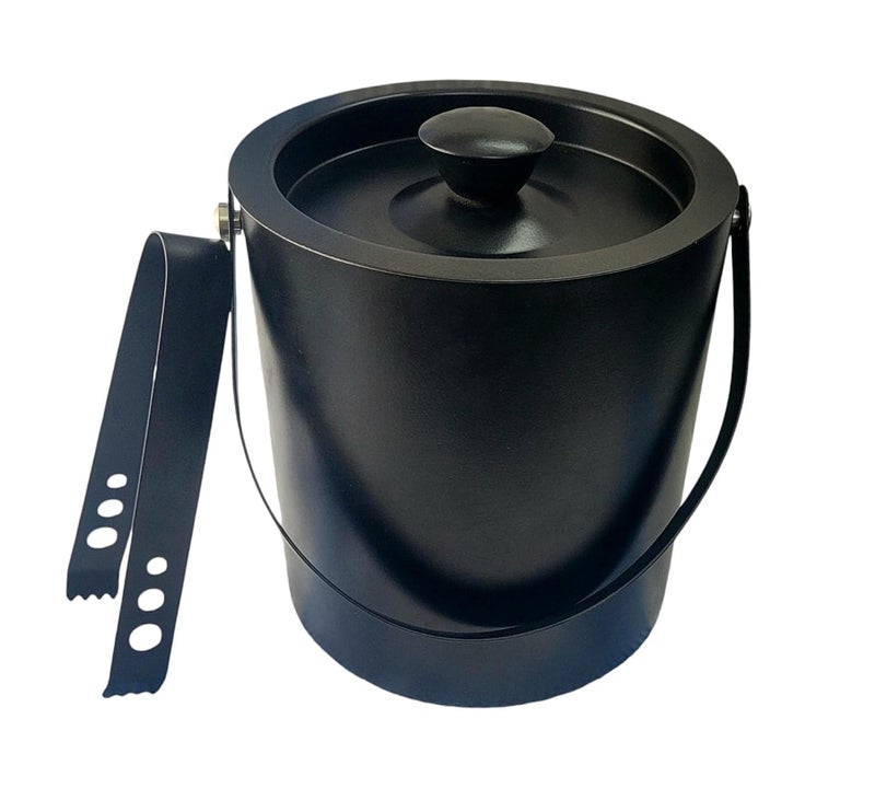 finality Stainless Steel Bar Ice Bucket with Ice Tong Opener and Peg Measure for Traveling Home Restaurant Mini Home and Parties 15L Black - Image 2