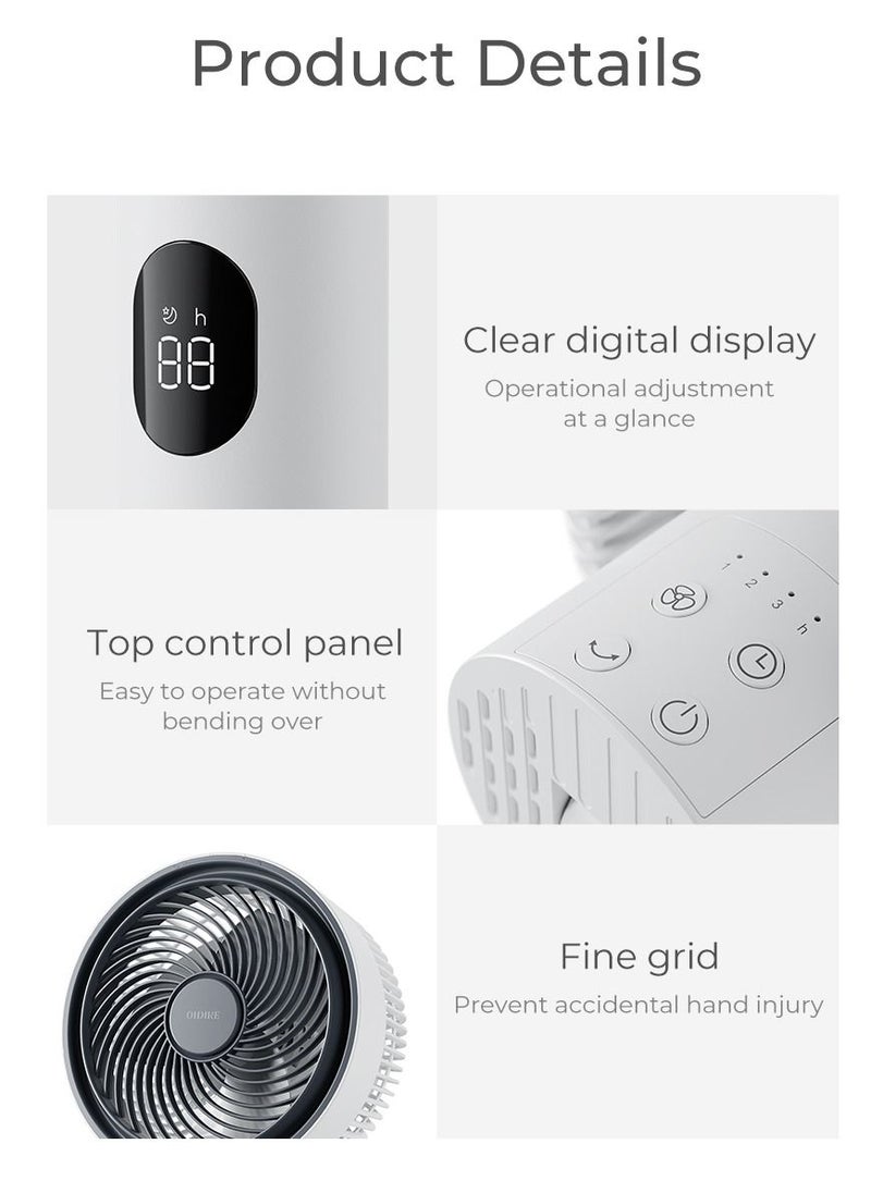 OIDIRE - Pedestal Stand Fan with Remote Control 12-Hour Timer, 3-Speed, Sleeping Mode, and Adjustable Height, Electric Cooling Fans for Home Office Bedroom Use - Image 1