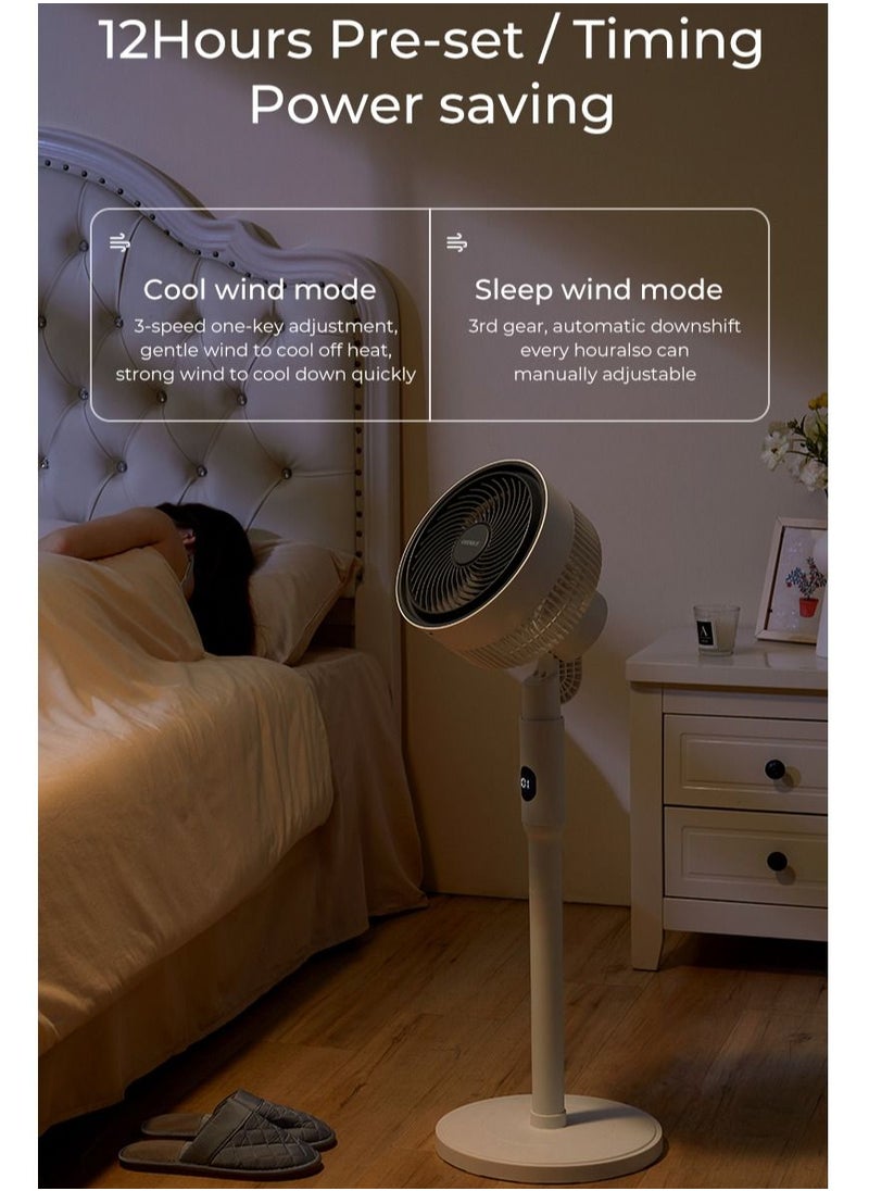 OIDIRE - Pedestal Stand Fan with Remote Control 12-Hour Timer, 3-Speed, Sleeping Mode, and Adjustable Height, Electric Cooling Fans for Home Office Bedroom Use - Image 1