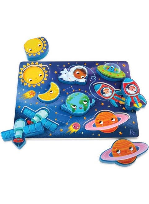 B.toys Peek & Explore Wooden Puzzle – Outer Space