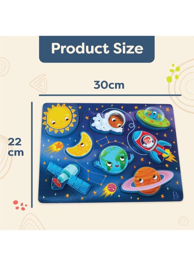 B. Toys - B.toys Peek & Explore Wooden Puzzle – Outer Space - Image 1