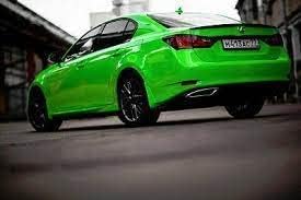 HAPPYMATES Green Satin Metallic Finish Vinyl Wrap Film Roll Fluorescent Vinyl Wrap 2 Foot x 5 Foot Decal Sheet DIY Easy to Use Air-Release Adhesive Car Bike (Green wrap) - Image 3