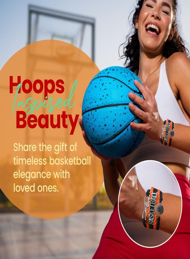 Infinity Collection - Adjustable Basketball & Infinity Charm Bracelet (Black & Orange) - Gift for Coach, Team and Players - Fits Small to Large Wrists - Image 5