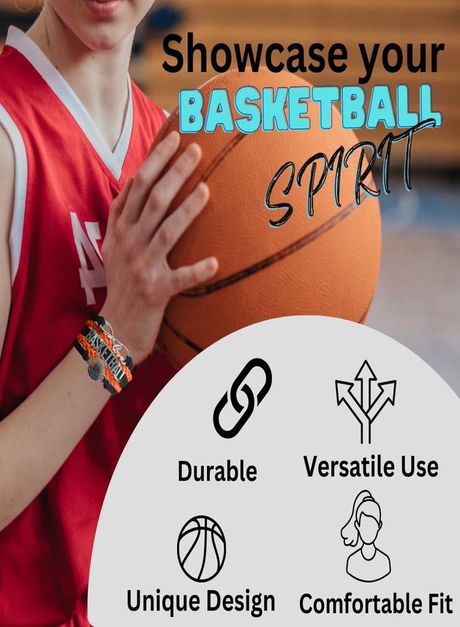 Infinity Collection - Adjustable Basketball & Infinity Charm Bracelet (Black & Orange) - Gift for Coach, Team and Players - Fits Small to Large Wrists - Image 4