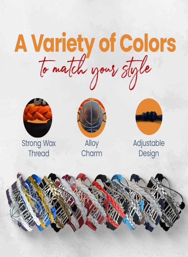 Infinity Collection - Adjustable Basketball & Infinity Charm Bracelet (Black & Orange) - Gift for Coach, Team and Players - Fits Small to Large Wrists - Image 3