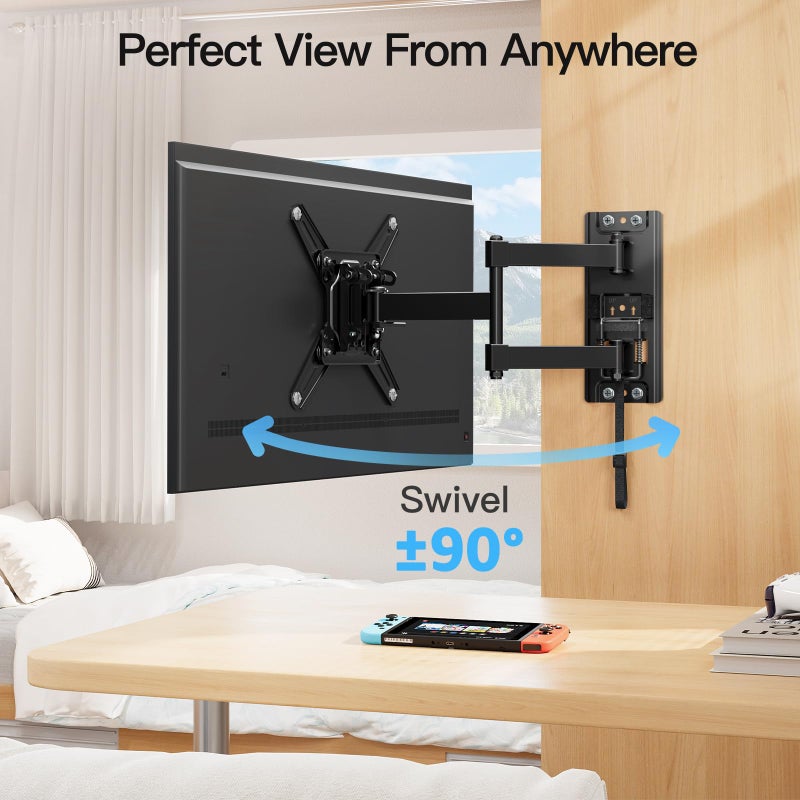 MOUNTUP Lockable RV TV Mount for 13-43 Inch TVs - Full Motion Swivel RV TV Bracket with Pull Cord Lock, Space Saving Design for Camper, Trailer, Motorhome, Truck - Max 33lbs & VESA 200x200mm, MU2101 - Image 2