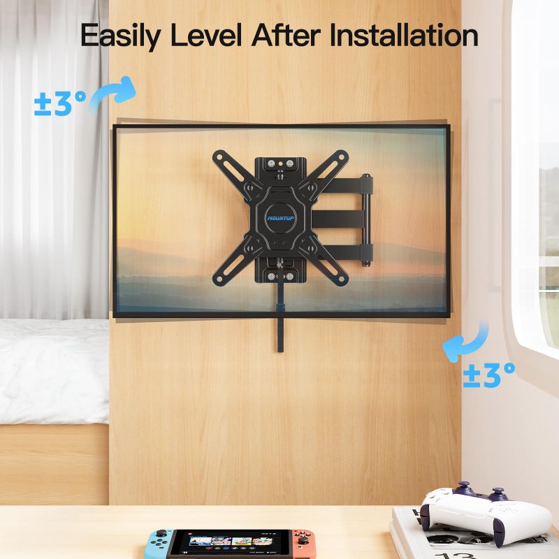 MOUNTUP Lockable RV TV Mount for 13-43 Inch TVs - Full Motion Swivel RV TV Bracket with Pull Cord Lock, Space Saving Design for Camper, Trailer, Motorhome, Truck - Max 33lbs & VESA 200x200mm, MU2101 - Image 3