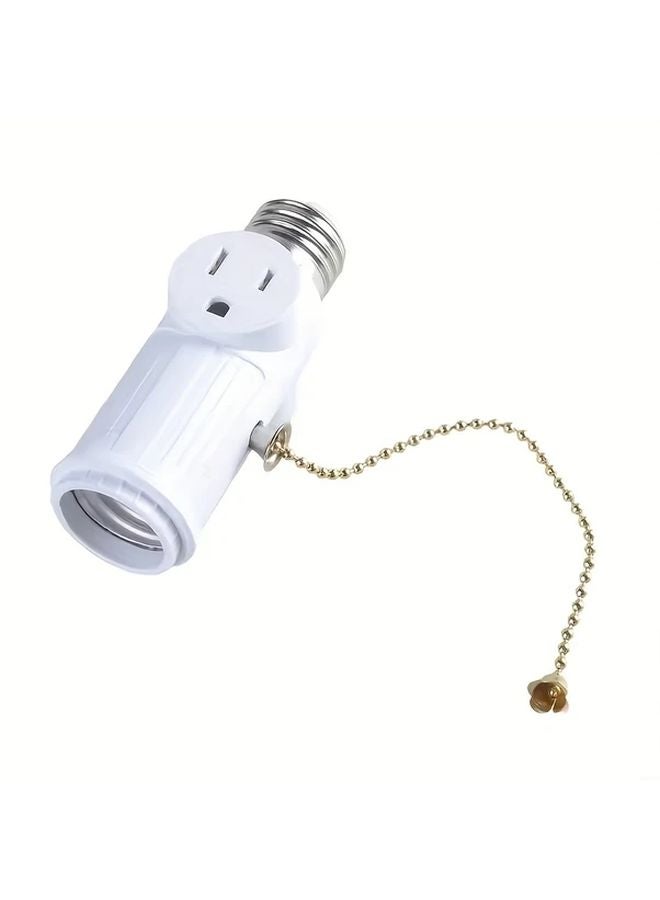 1pc E27 Light Socket To Plug Adapter US 3 Prong Outlet Compact Easy Install Durable - Image 1