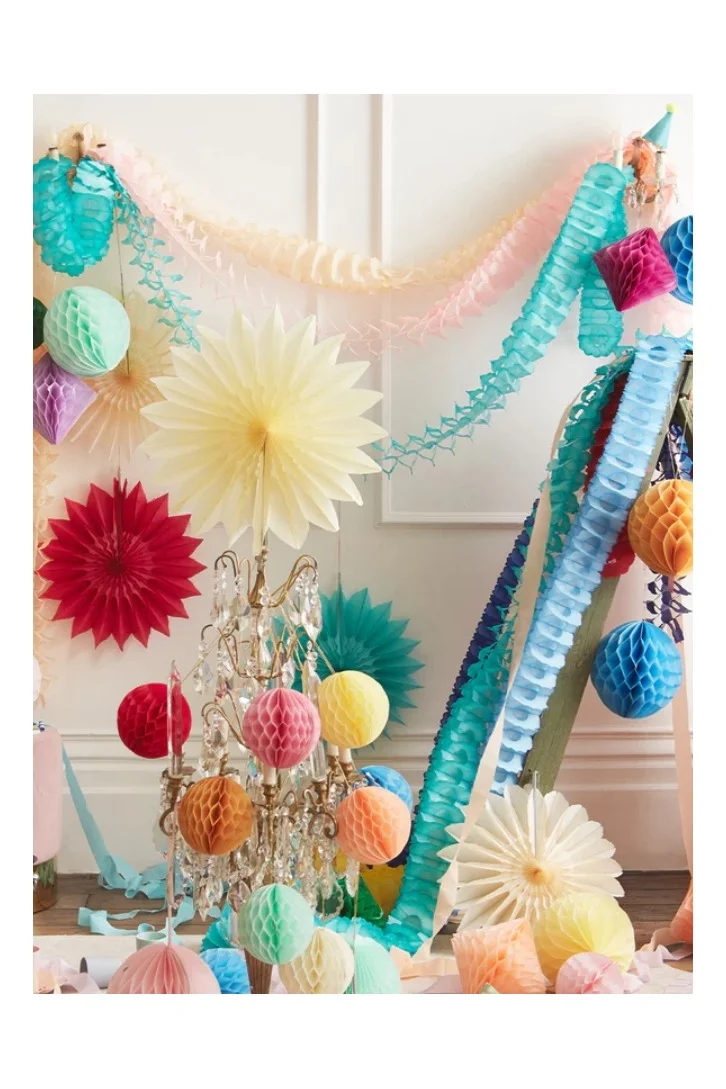 Meri Meri 3 Pink Honeycomb Garlands