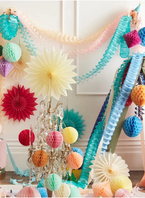 Meri Meri 3 Pink Honeycomb Garlands