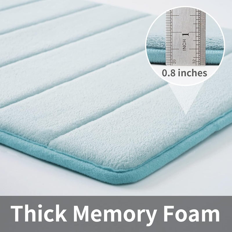 JOLYMIT Memory Foam Water Absorbent Mats Big Size Anti Slip Water Soaking Bath Mat for Rug Carpet Soft Comfortable to Wash 1 Pcs 80 X 50 CmBlue - Image 5