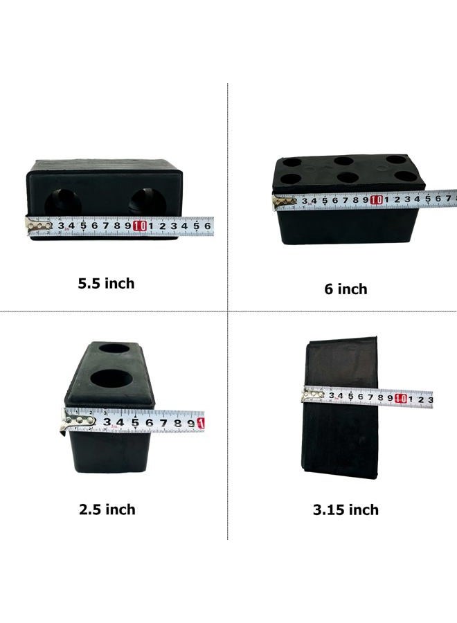 Fudatong 2PCS Buffers USA Molded Rubber Bumper Block Dock Buffer 6x3x3 for Chassis/Trailers/Truck/Flatbed/Reefer with Steel Washer (4502-1276) - Image 3