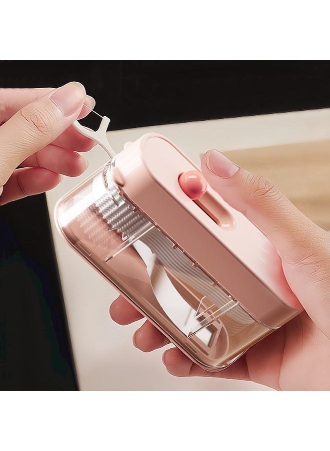 3pcs Cute Automatic Pop-up Dental Floss Dispenser, Dustproof Transparent Portable Floss Pick Storage Box, Wall Mount Dual Use Floss Holder Container, Reusable Oral Care Organizer for Home Travel Hotel - Image 3