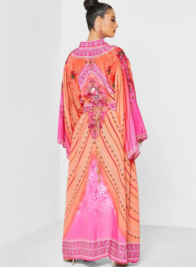 ARABIAN CLOSET Printed Jalabiya With Pouch