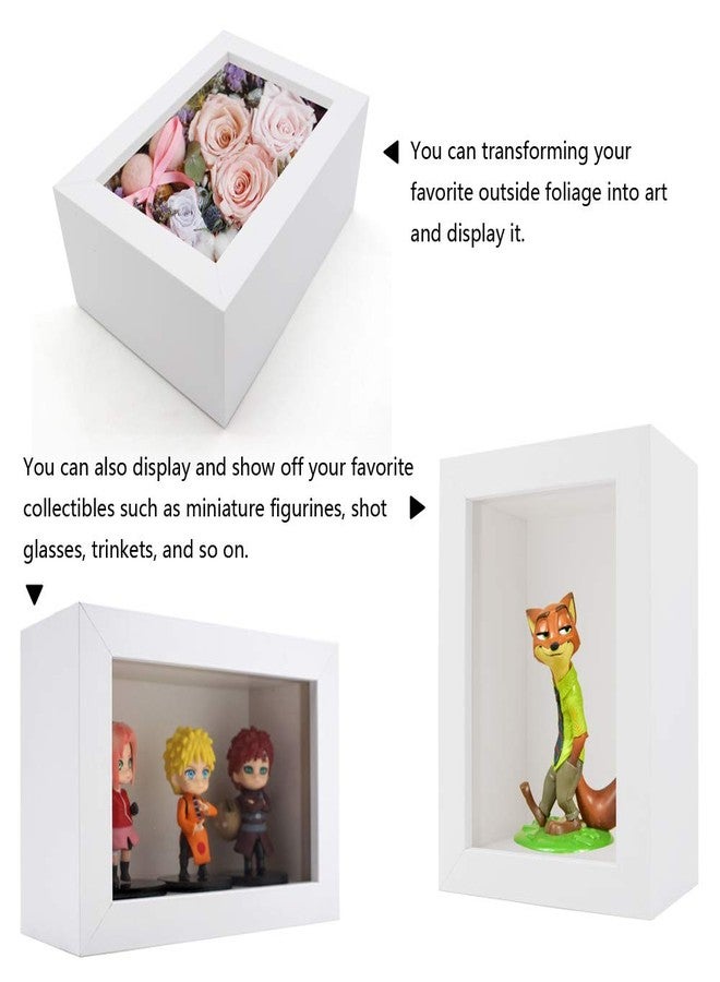 WANLIAN Shadow Box Frame in White, Wooden Frame Box for Display Dried Flowers, Plant Specimen, Memory Photos, Memory, Wedding, Love, Medal, Bouquet, Trinket on Wall or Tabletop (4x6) - Image 4