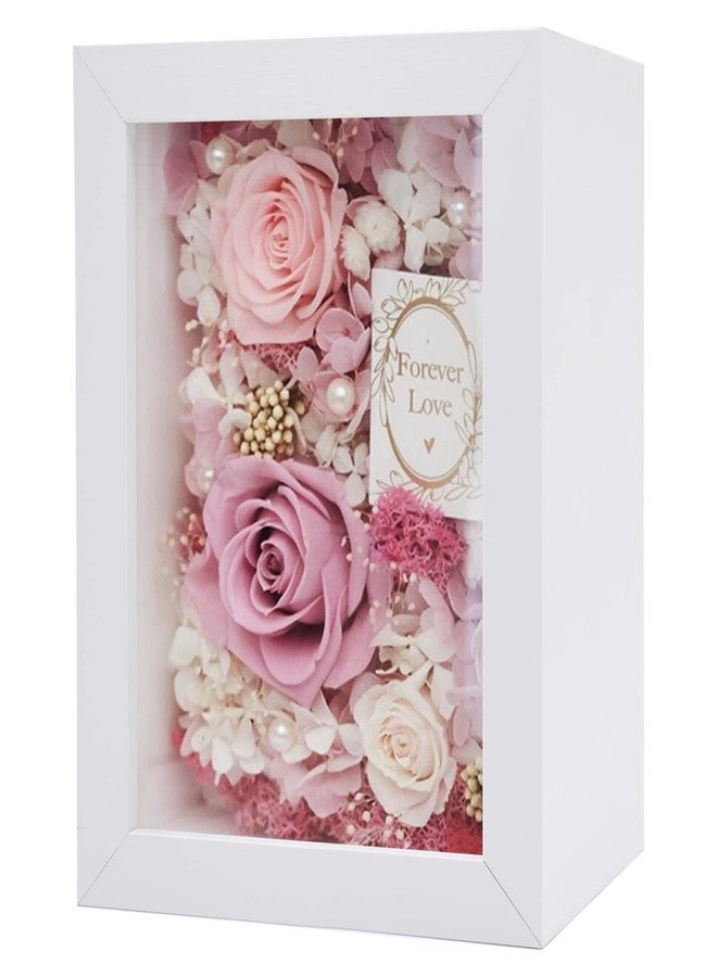 WANLIAN Shadow Box Frame in White, Wooden Frame Box for Display Dried Flowers, Plant Specimen, Memory Photos, Memory, Wedding, Love, Medal, Bouquet, Trinket on Wall or Tabletop (4x6) - Image 1