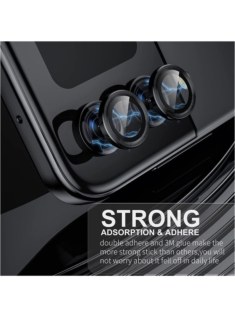 Y&D Camera Lens Protector Case Cover for Samsung Galaxy Z Flip 4, Anti Scratch HD Tempered Metal Glass Screen Shockproof Film 4 5G 2022 Accessories, Black  - Image 3