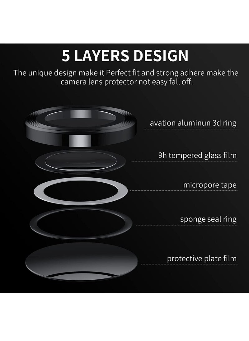 Y&D Camera Lens Protector Case Cover for Samsung Galaxy Z Flip 4, Anti Scratch HD Tempered Metal Glass Screen Shockproof Film 4 5G 2022 Accessories, Black  - Image 4