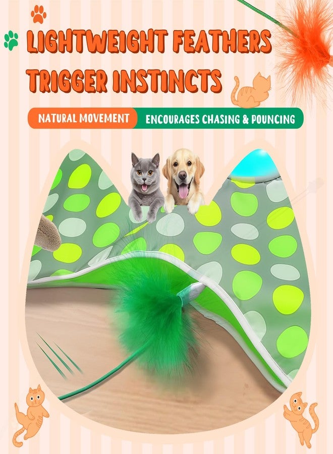 Abbylike 6 Pack Replacement Feather Wands Compatible with P43 Interactive Cat Toy, Automatic Teaser Wand Refills Attachments for Indoor Cats (Orange, Green) - Image 5