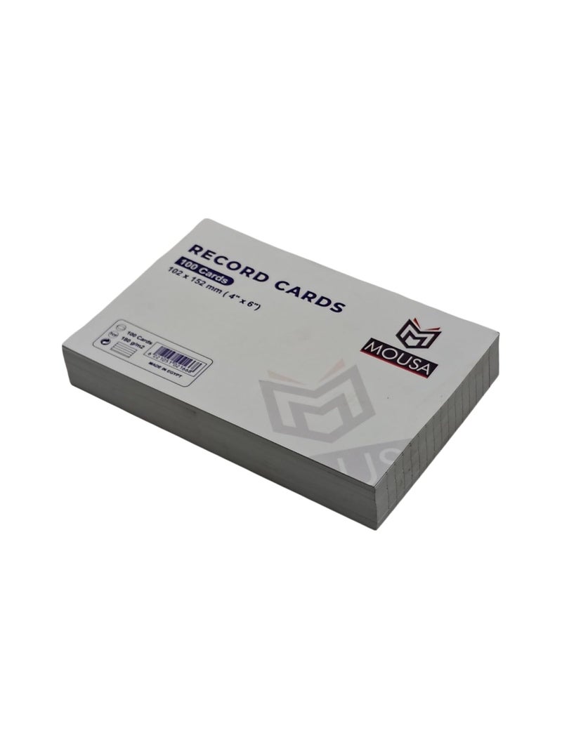 Index Record Cards, 100 Pieces - White - Image 2
