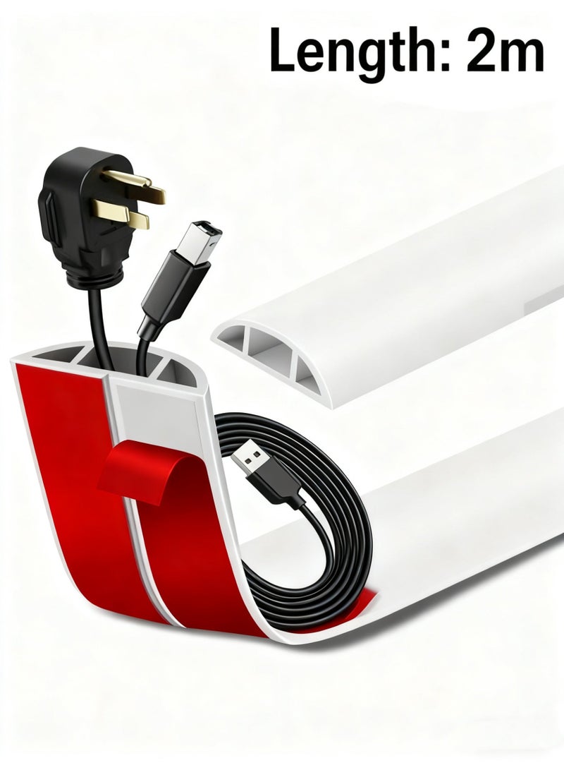 ihomeshop flame retardant insulation floor cable duct 2m long PVC Plug-in cable duct floor wall corner cable duct for factory workshop office gym - Image 2