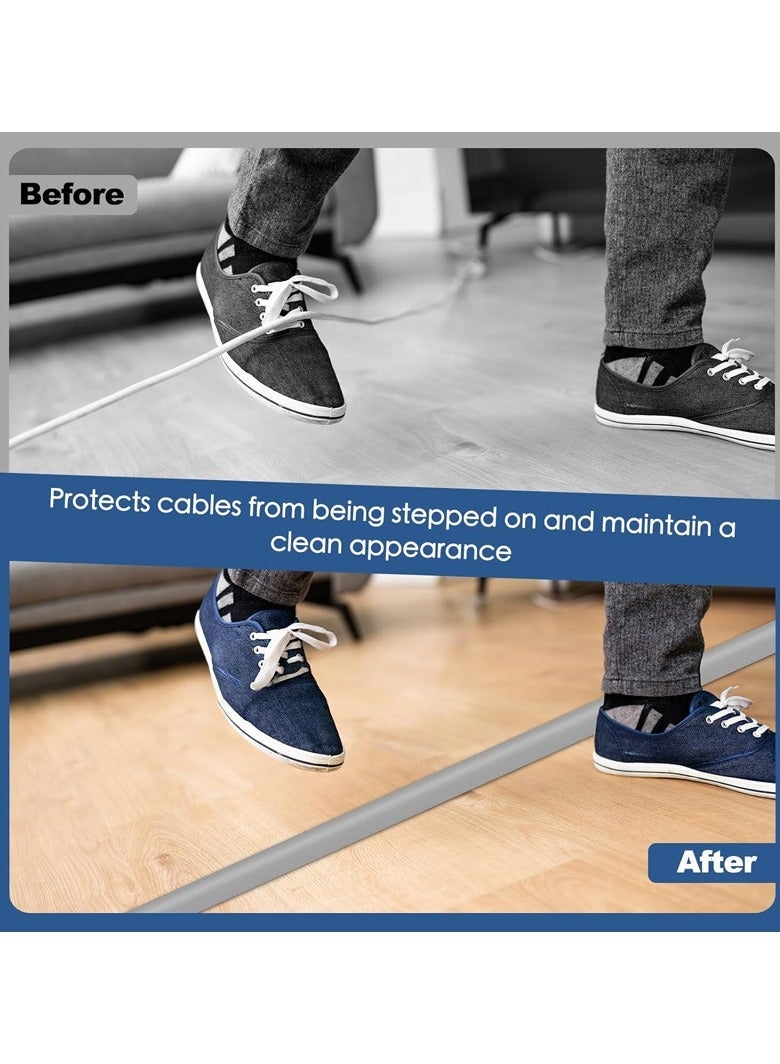 ihomeshop flame retardant insulation floor cable duct 2m long PVC Plug-in cable duct floor wall corner cable duct for factory workshop office gym - Image 4