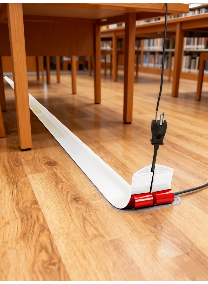 ihomeshop flame retardant insulation floor cable duct 2m long PVC Plug-in cable duct floor wall corner cable duct for factory workshop office gym - Image 1