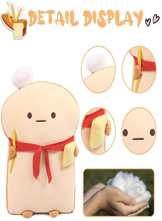 ARELUX 17.7in Funny Toast Bread Pillow,Cute Bread Shape Plush Hugging Pillow,Soft Toast Food Sofa Cushion for Home Decor,Plush Toy Gifts for Kids Birthday - Image 4