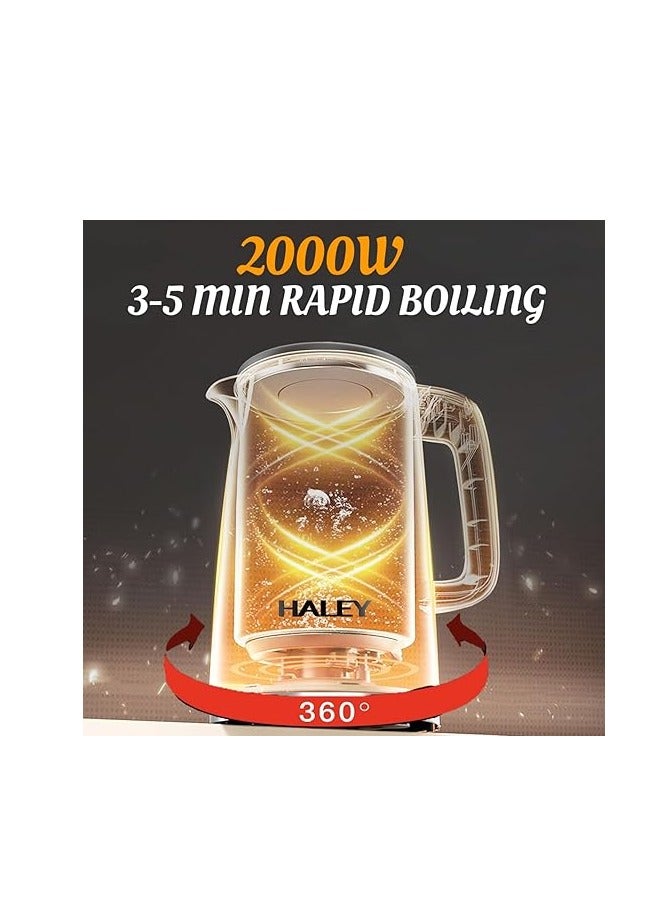 HALEY 2.5L Electric Kettle，2000W,304 stainless steel inner body, Hot Water Kettle,2 Year Warranty,HY-8920 (G.2.5L) - Image 4