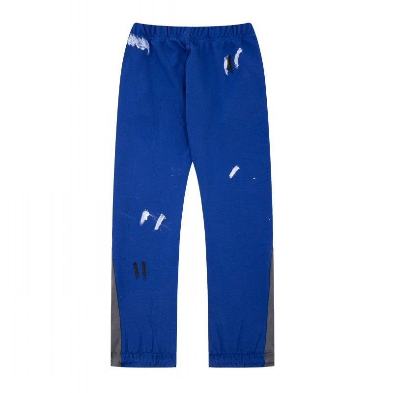 Gallery Dept Classic Hand-Painted Splash Ink Graffiti Printed Stitching Pure Cotton Pants Lovers Casual Trousers - Image 1