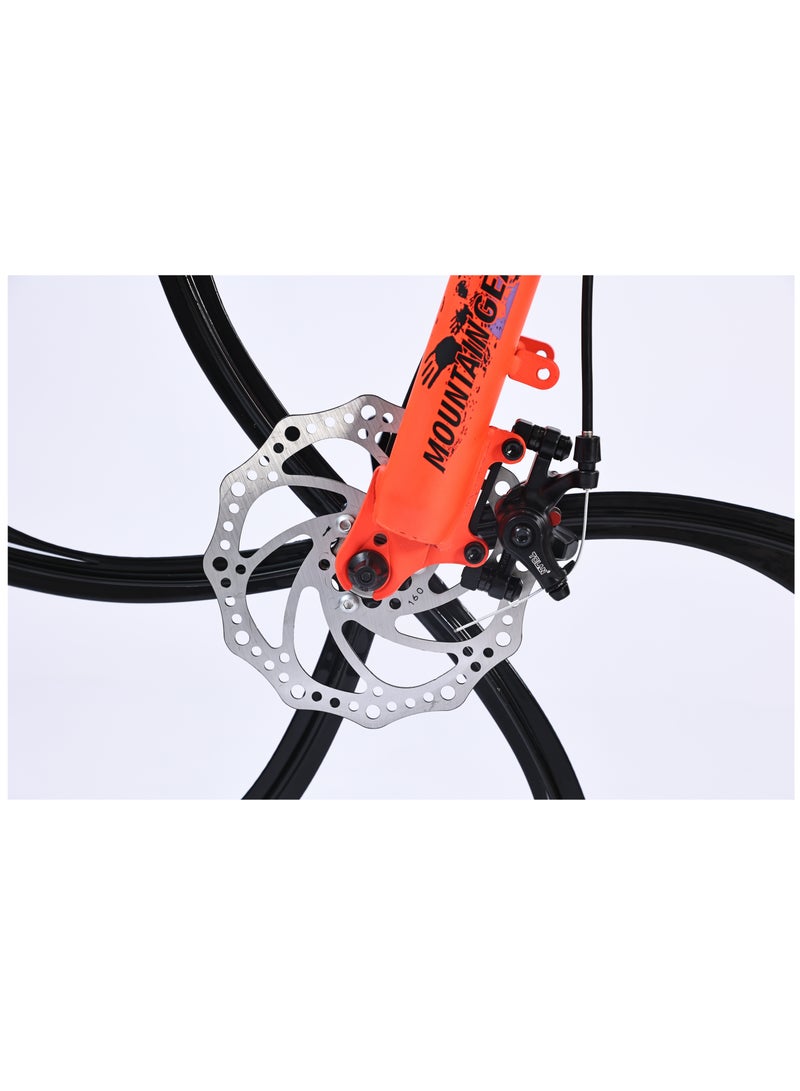 ماونتن جير دراجة رياضية نمر MTB26 مع Mag جنوط قرصية ميكانيكية مع 21 سرعة ، دراجة رياضية ، دراجة طريق ، تعليق MTB ومقعد ، ارتفاعات مقعد قابل للتعديل ، دراجة جبلية ، دراجة للجنسين - برتقالي - Image 5
