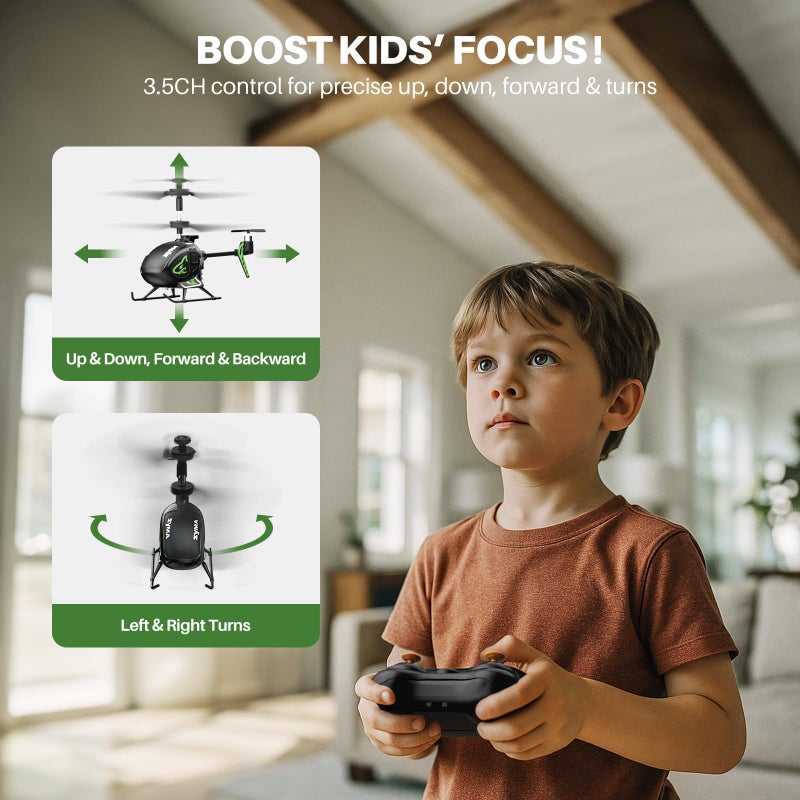 SYMA S100 Mini RC Helicopter with Gyro Stabilizer, Altitude Hold, 3.5 Channel, 5-7 Min Flight Time, Remote Control Helicopter Toy for Boys and Girls - Image 5