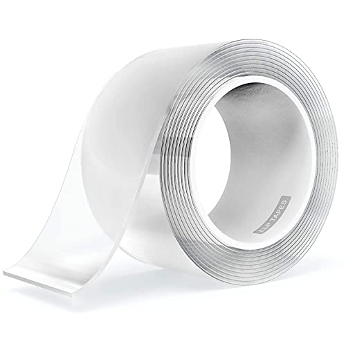 LLPT Double Sided Nano Tape 2 Inch x 33 Feet Strong Mounting Tape Heavy Duty Gel Tape Clear Traceless Washable Removable No Residue for Home Office Store Deco Card Poster Photo Wall (SN233) - Image 1