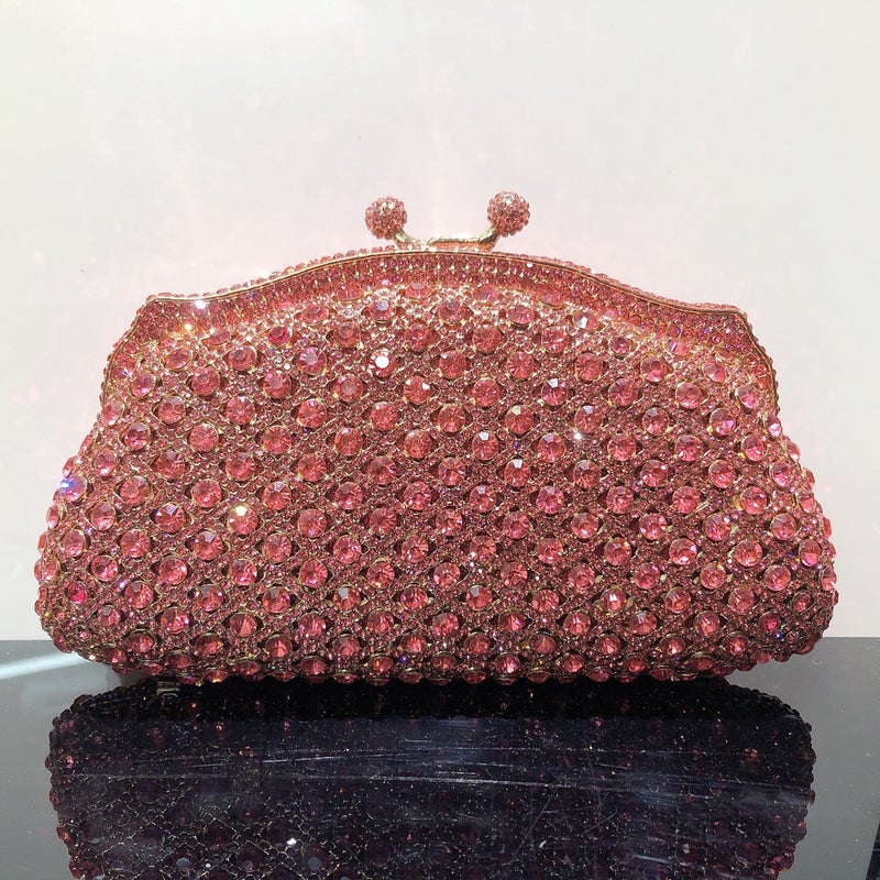 Hollow Metal Diamond Pattern Dinner Bag Banquet Full Diamond Crystal Hand-Held Dress Women'S Bag - Image 4