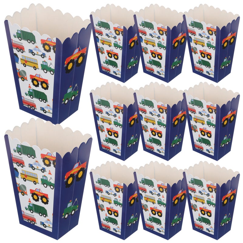pcs Construction Truck Theme Popcorn Box Treat Paper Box Candy Paper Boxes - Image 1