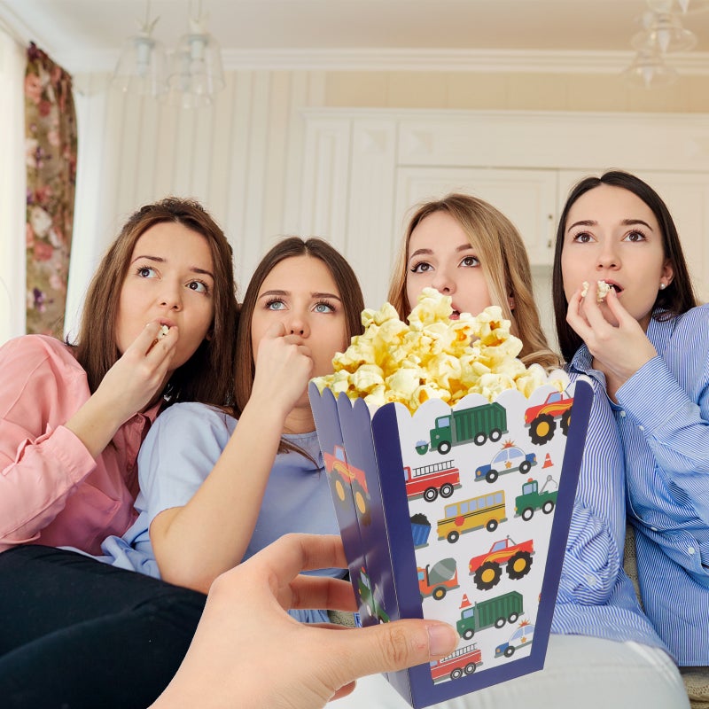 pcs Construction Truck Theme Popcorn Box Treat Paper Box Candy Paper Boxes - Image 2