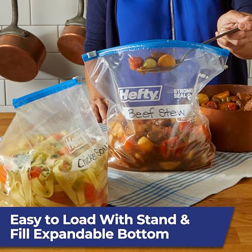 Hefty أكياس تخزين الفريزر هيفتي سلايدر، حجم جالون، 10 قطعة - Image 5