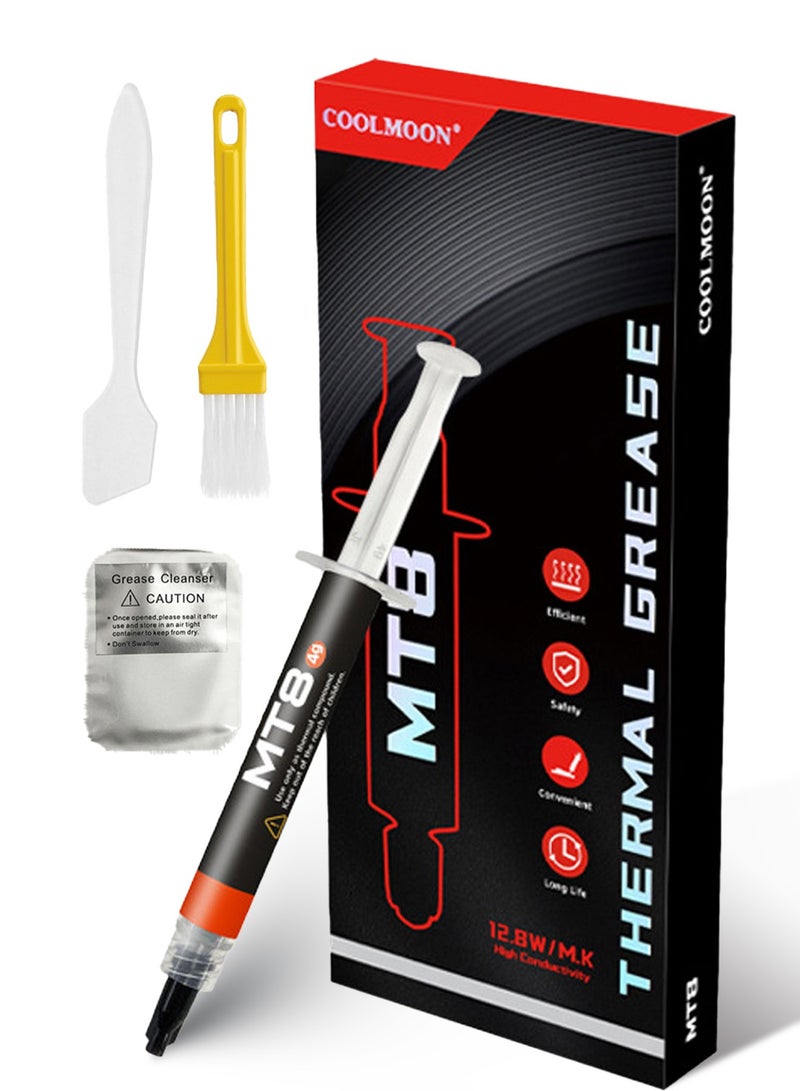 COOLMOON Thermal paste    Thermal Grease Safe Non-Conductive Thermal Compound - Nano Particles  Easy to Apply for Gaming PCs & Overclocking 12.8W/m·K 4g  - Image 1