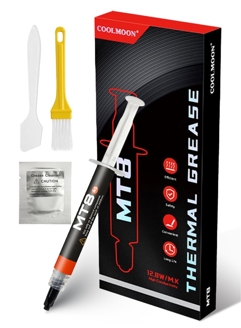 كولمون معجون حراري عالي الأداء MT8، جسيمات نانوية 12.8 واط/متر·ك، معجون مشتت حراري، شحم حراري، مركب حراري لجميع مبردات وحدة المعالجة المركزية، مادة واجهة حرارية، 4 جرام - Image 1