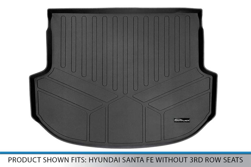 MAX LINER ماكسلاينر حصيرة أرضية لحماية الشحن لجميع الأحوال الجوية باللون الأسود لسيارة هيونداي سانتا في من 2013-2018 بدون مقاعد الصف الثالث - Image 3