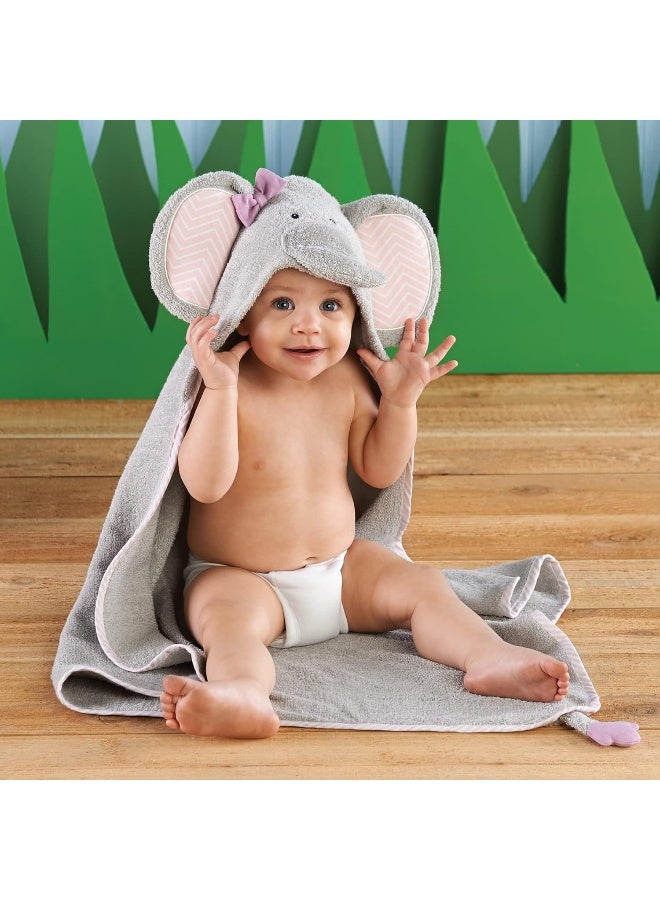 Baby Aspen 'Splish Splash Elephant Bath Hooded Towel/Baby Robe, 0-9 Months - Image 3