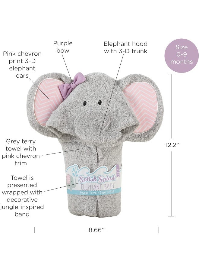 Baby Aspen 'Splish Splash Elephant Bath Hooded Towel/Baby Robe, 0-9 Months - Image 4