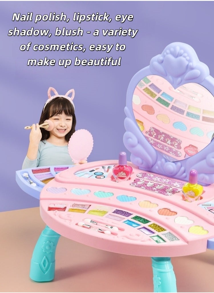 Generic Kids Makeup Vanity Set 💖 – Princess Dressing Table with Mirror & Accessories, Pretend Play Beauty Desk, Safe & Non-Toxic, Perfect Gift for Girls Ages 3+  - Image 1