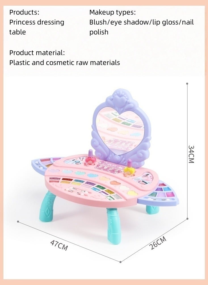 Kids Makeup Vanity Set 💖 – Princess Dressing Table with Mirror & Accessories, Pretend Play Beauty Desk, Safe & Non-Toxic, Perfect Gift for Girls Ages 3+  - Image 4