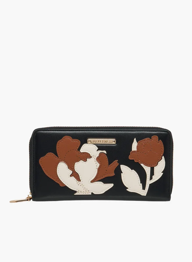 سيليست Floral Applique Zip Around Wallet