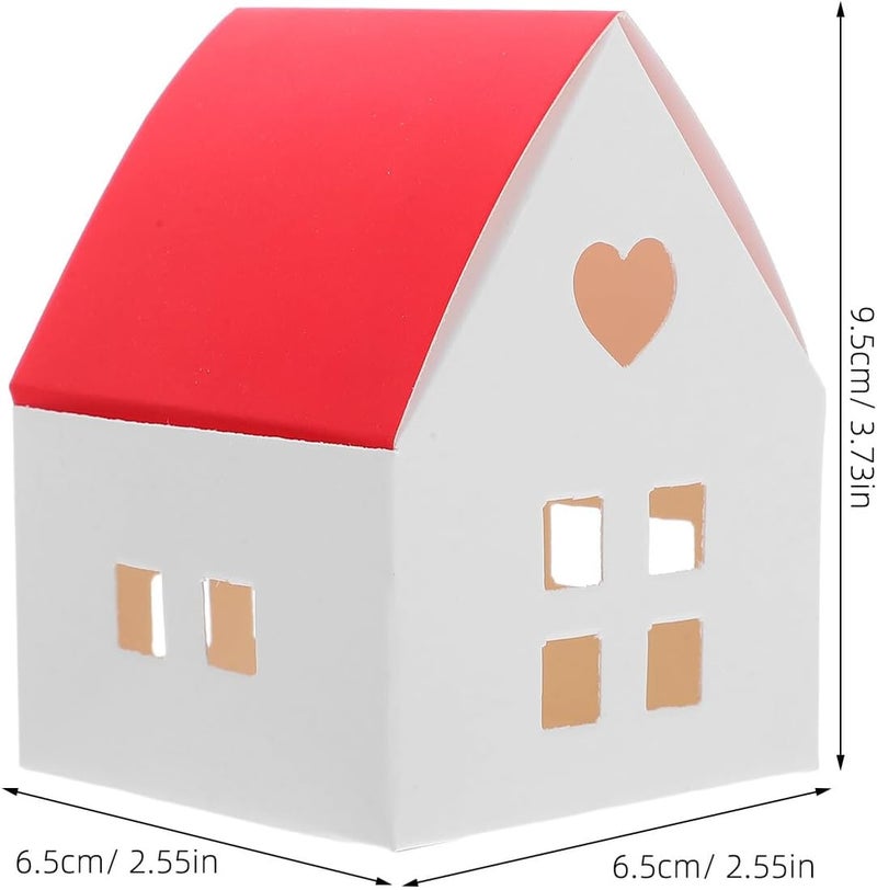 KICHOUSE 20pcs House Shaped Candy Boxes Paper Favor Boxes for Party Wedding Packaging Holiday Treat Cardboard - Image 2